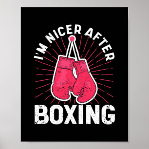 Poster Je suis plus agréable après la boxe gym Sport Boxe