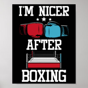 Poster Je suis plus gentil après la boxe - Gymnase de kic