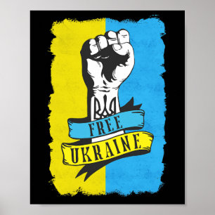 Poster Je suis pour l'Ukraine libre Je soutiens le drapea