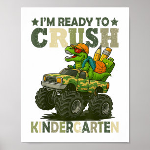 Poster Je Suis Prêt À Écraser La Maternelle T Rex Dinosau