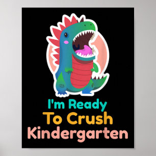 Poster Je suis prêt à écraser le dinosaure de maternelle