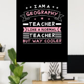 Poster Je Suis Professeur De Géographie (Bureau à domicile)