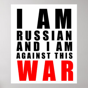 Poster je suis russe je suis contre cette guerre