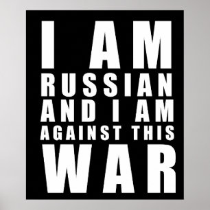 Poster je suis russe je suis contre cette guerre