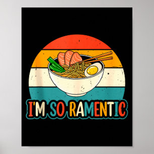 Poster Je suis si Ramentique - Nouilles Ramen Couple Asso