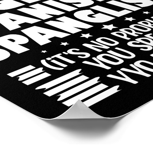 Poster Je suis trilingue Je parle anglais espagnol et esp (Coin)