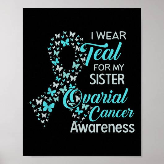 Poster Je Suis Turquoise Pour Ma Soeur Conscience Du Canc (Devant)