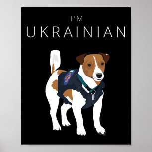 Poster Je suis ukrainien célèbre chien patron drapeau Ukr