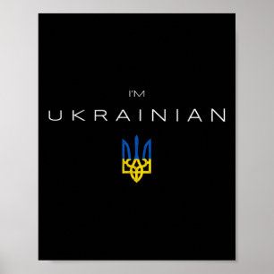 Poster Je suis ukrainien - Je suis d'Ukraine Drapeau trid