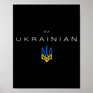 Poster Je suis ukrainien - Je suis d'Ukraine Drapeau trid