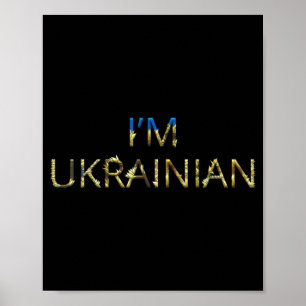 Poster Je suis ukrainien Ukraine tournesol rétro ukrainie