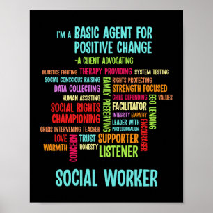 Poster Je suis un agent de base pour un cadeau de travail