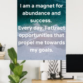 Poster Je suis un aimant pour l'abondance et le succès (Bureau à domicile)