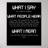 Poster Je suis un développeur de logiciels programmation  (Devant)