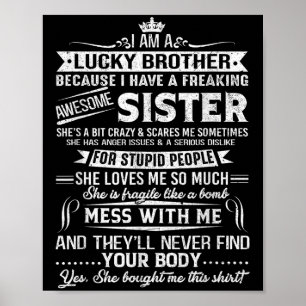Poster Je Suis Un Don Frère Lucky Pour Frère De Soeur