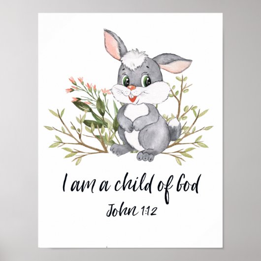 Poster Je Suis Un Enfant De Dieu, Enfants Bible Verse, Éc (Devant)