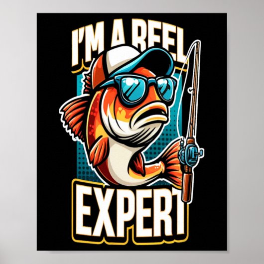 Poster Je suis un expert de la pêche design (Devant)