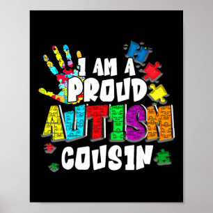 Poster Je suis un fier autisme Cousin Sensibilisation sur