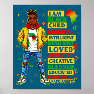 Poster Je suis un garçon noir mois de l'histoire afro-amé