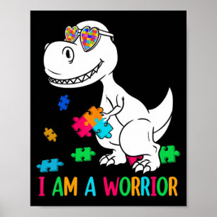 Poster Je Suis Un Guerrier Autisme Famille Dinosaure Auti