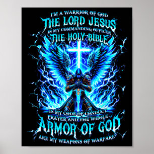 Poster Je suis un guerrier de Dieu Armor de Dieu chrétien