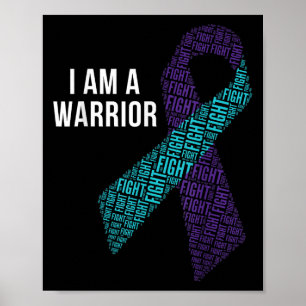 Poster Je Suis Un Guerrier Lutte De Sensibilisation À La 