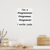 Poster Je suis un programmeur J'écris un code Mauvais Spe (Cuisine)