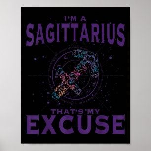 Poster Je Suis Un Sagittaire Zodiaque Signe Graphique Arc