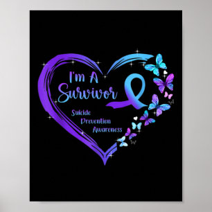 Poster Je suis Un Survivant Beurre Coeur Prévention du Su