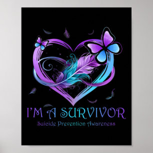 Poster Je suis Un Survivant Beurre Coeur Prévention du Su