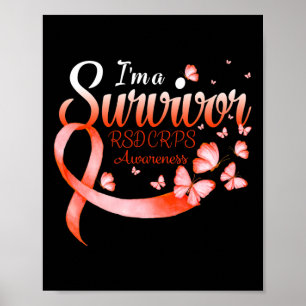 Poster Je suis un survivant Rsd Crps Noir de sensibilisat