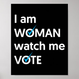 Poster Je Suis Une Femme Me Regarder Vote 2024 Vague Bleu