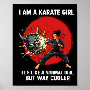 Poster Je suis une fille de karaté Citation pour filles 1