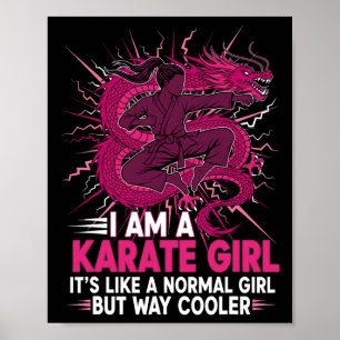 Poster Je suis une fille de karaté Citation pour filles 2
