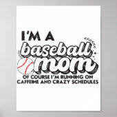 Poster Je suis une maman de baseball Bien sûr que je cour (Devant)
