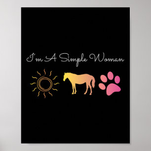Poster Je Suis Une Simple Femme Sunshine Horse Équitation