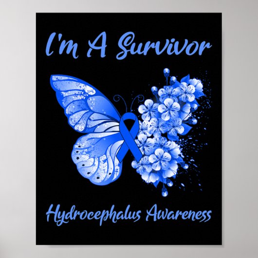 Poster Je suis une Survivor Hydrocéphalie Sensibilisation (Devant)