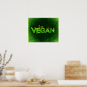 Poster Je Suis Vegan Écrit Avec Une Texture De Nature Gra (Cuisine)