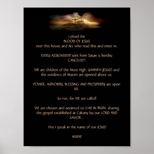 Poster Je supplie le SANG de JÉSUS (Devant)