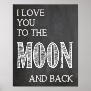 Poster Je t'aime à la lune et à l'affiche arrière