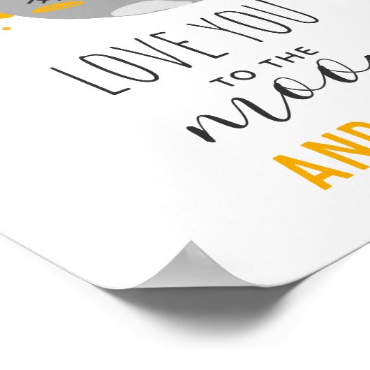 Poster Je t'aime à la lune et au retour. Mignonnes étoile (Coin)