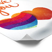 Poster Je t'aime avec un couple de coeurs (Coin)