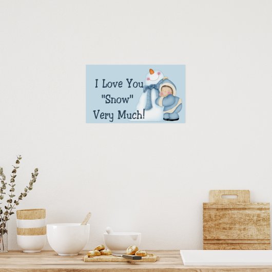 Poster Je T'Aime Beaucoup "Neige" ! - Impression/affiche (Cuisine)