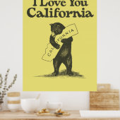 Poster Je T'Aime Californie (Cuisine)