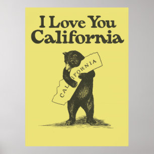 Poster Je T'Aime Californie