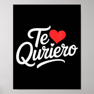 Poster Je t'aime citation drôle coeur amour humour espagn