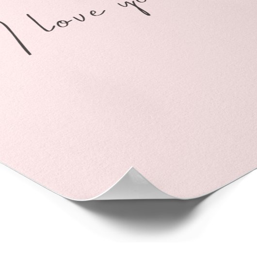 Poster Je T'Aime Citer Mariage Valentines Day Blush Pink (Coin)