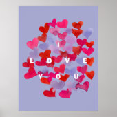 Poster Je t'aime coeur aquarelle (Devant)