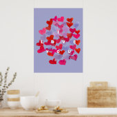 Poster Je t'aime coeur aquarelle (Cuisine)