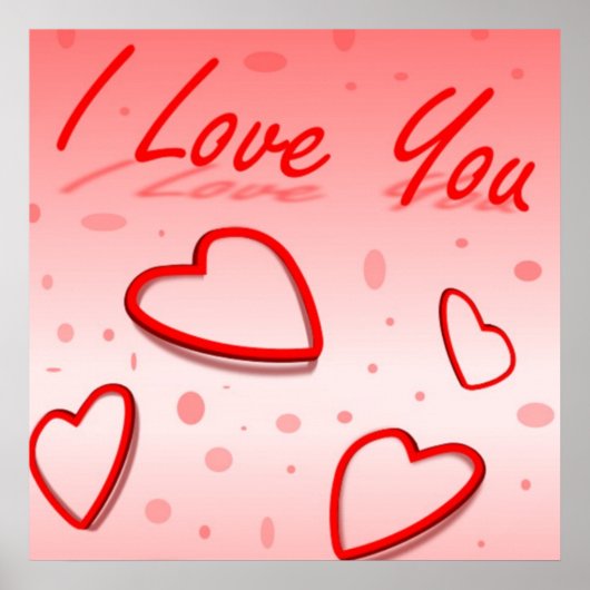 POSTER "JE T'AIME" COEURS (Devant)